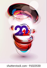 new year 2012 with color full bubble background
