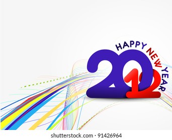 new year 2012 with color full line background