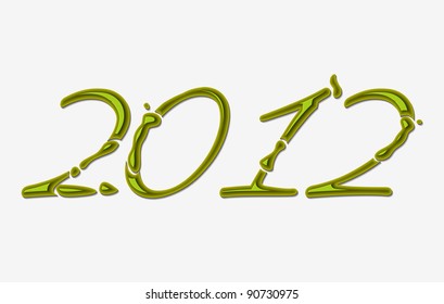 New year 2012  green design. Vector illustration
