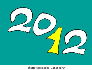 new year 2012 hand drawn