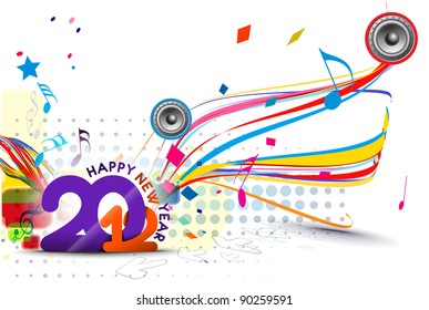 New year 2012 music poster design. Vector illustration