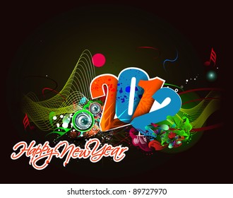 New year 2012 poster background. Vector illustration