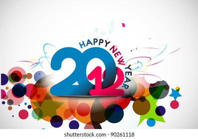 New year 2012 poster design. Vector illustration