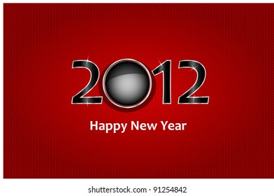 new year 2012 in red background. Vector illustration
