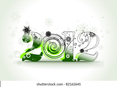 new year 2012 in white background. Vector illustration