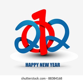 new year 2012 in white background. Vector illustration
