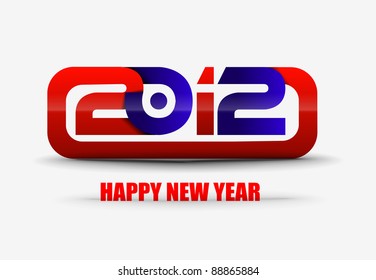 new year 2012 in white background. Vector illustration