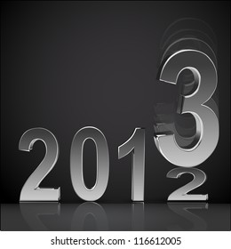 New year 2013 background glossy numbers vector illustration