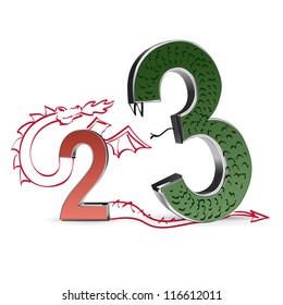 New year 2013 background glossy numbers vector illustration