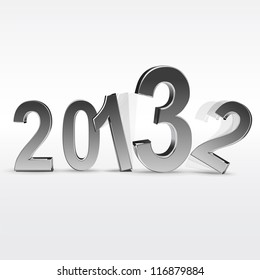 New year 2013 background glossy numbers vector illustration