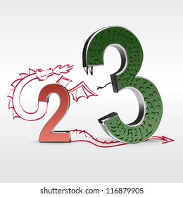 New year 2013 background glossy numbers vector illustration