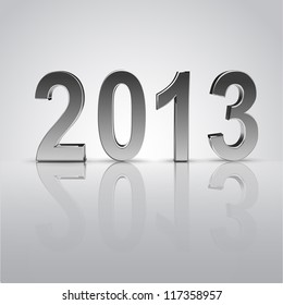 New year 2013 background glossy numbers vector illustration