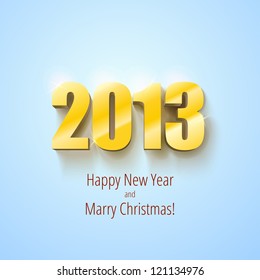 New year 2013 background gold numbers, vector illustration