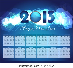 New year 2013 background for new year paper calender design