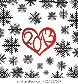 New year 2013 background white black and red vector illustration