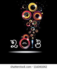 New year 2013 in black background. Abstract poster