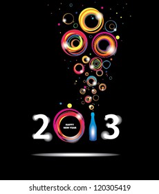 New year 2013 in black background. Abstract poster