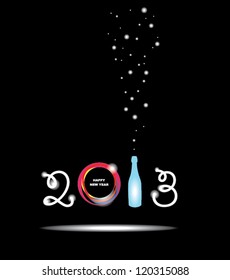 New year 2013 in black background. Abstract poster
