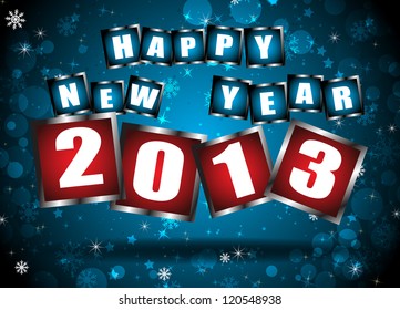 New year 2013 in blue background. Clip-art