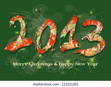 New year 2013, christmas, text