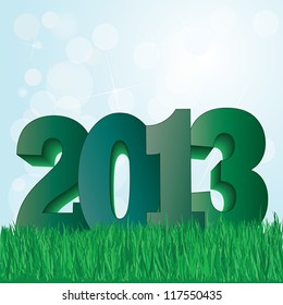 new year 2013 green, nature background design.