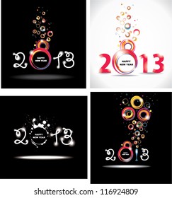 New year 2013. Set abstract posters.