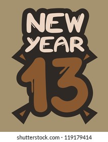 New year 2013 sticker