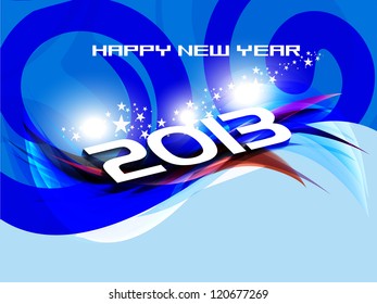 New Year 2013 vector illustration in shiny color background.