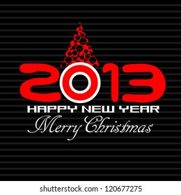 New Year 2013 vector illustration in black color background.