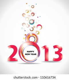 New year 2013 in white background. Abstract poster