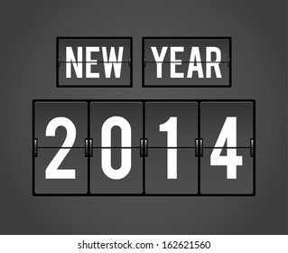 New Year 2014 analog countdown counter board