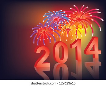 New Year 2014 background with fireworks