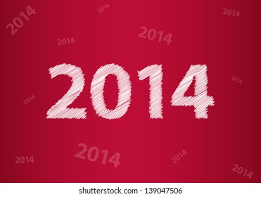 New year 2014 background with special sketch design