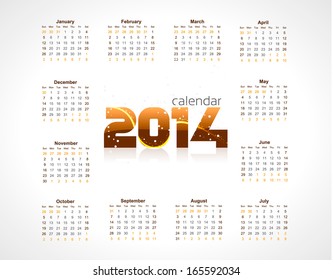 New Year 2014 calendar