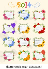 Calendario de Año Nuevo 2014. 