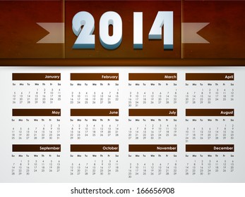 Calendario de Año Nuevo 2014. 