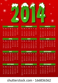 New Year 2014 calendar.