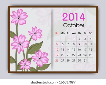 Calendário do Ano Novo de 2014. 