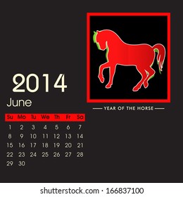 New Year 2014 calendar. 