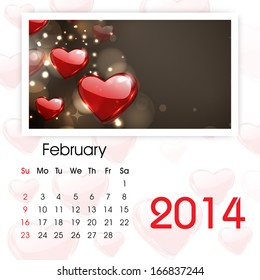 New Year 2014 calendar. 