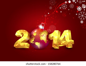 New year 2014 card template