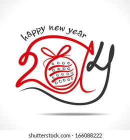 new year 2014 with christmas ball vector