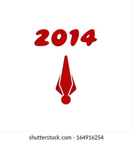 new year 2014 concept clock 