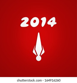 new year 2014 concept clock 