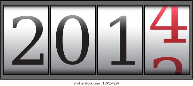 A new year 2014 counter. Vector illustration