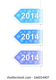 New Year 2014 labels. Vector illustration.