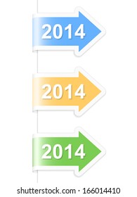 New Year 2014 labels. Vector illustration.