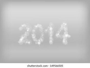 new year 2014 on the gray background