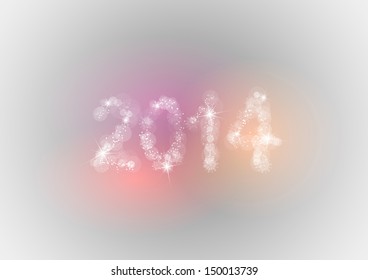 new year 2014 on the soft background