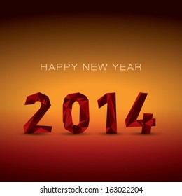 New year 2014 red abstract background 